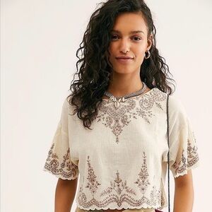NWOT! Free people cream crop top